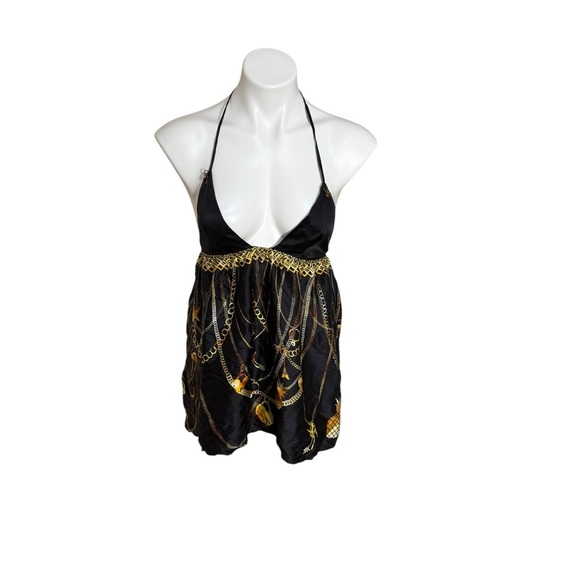 Victoria’s Secret chain link silk halter nightie babydoll size medium - Picture 1 of 7